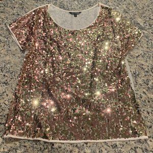 Express Gold Sequin Top